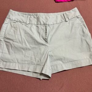 LOFT Cream Casual Jean Shorts